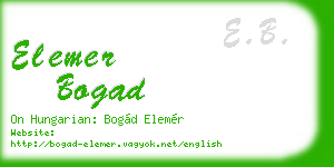 elemer bogad business card